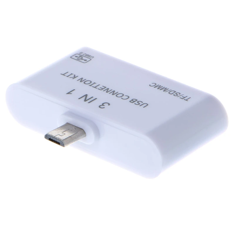 Кардридер 3 в 1 OTG Micro USB 2,0 SD/TF/карт-ридер usb зарядный адаптер для samsung