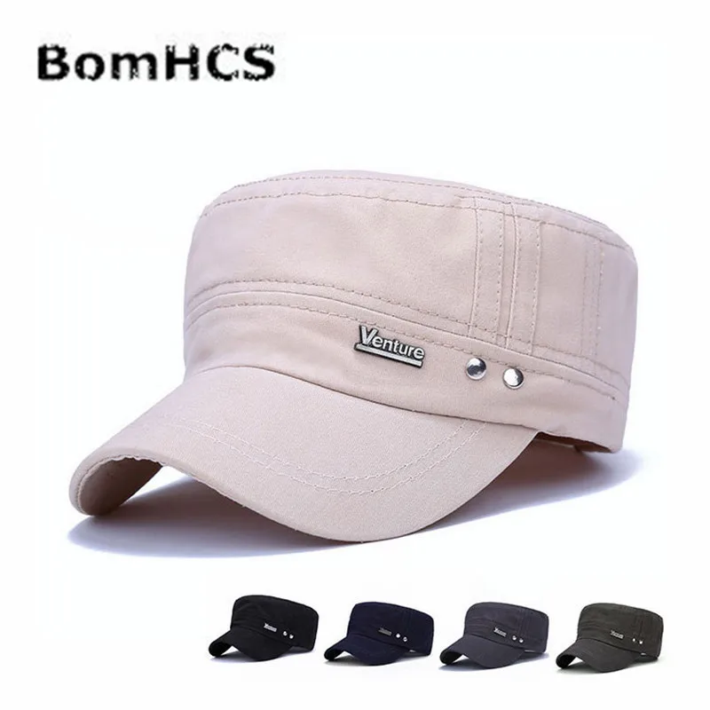 

BomHCS Mature Man Summer Cotton Letters "venture" Baseball Cap Snapback Flat Hat Army Cap AM1731MZ19