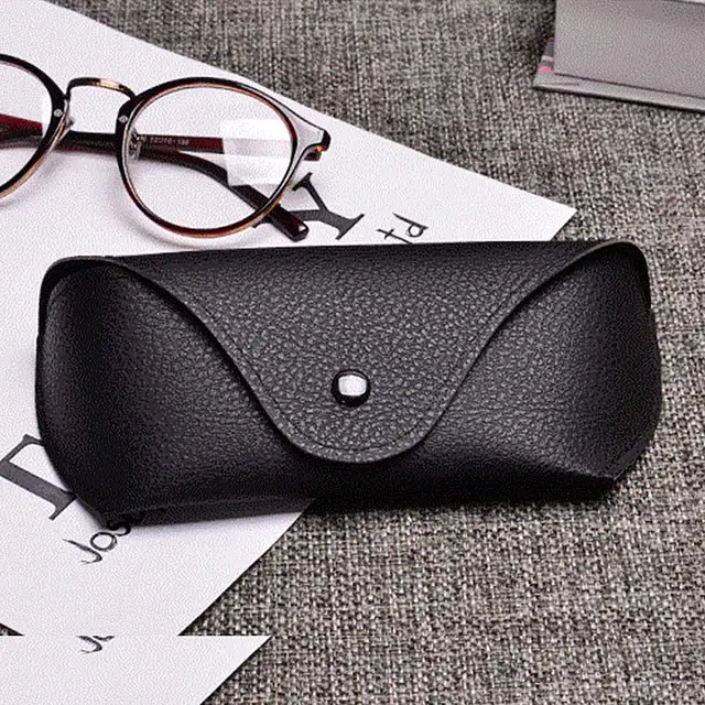 Men Women Portable Leather Glasses Case For Eyeglass