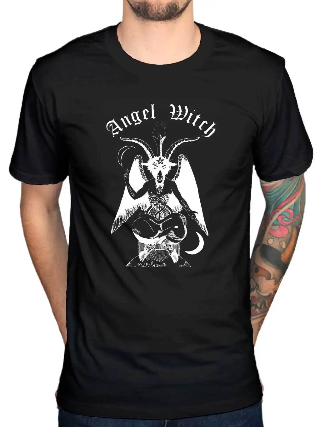 Официальный ANGEBAPHOMET футболка heavy metal rock punk musique сатана Летняя рубашка с короткими