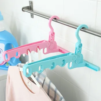 

High Quality Home Hanging Foldable Clothes Hanger Magic 5 Holes Hanger Rack With Hook Space Save Clothing Creative Drying Rack