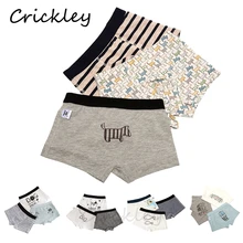 3 шт./партия, Трусы из хлопка, детские трусы-боксеры с рисунком животных для мальчиков, нижнее белье Панталоны для мальчиков