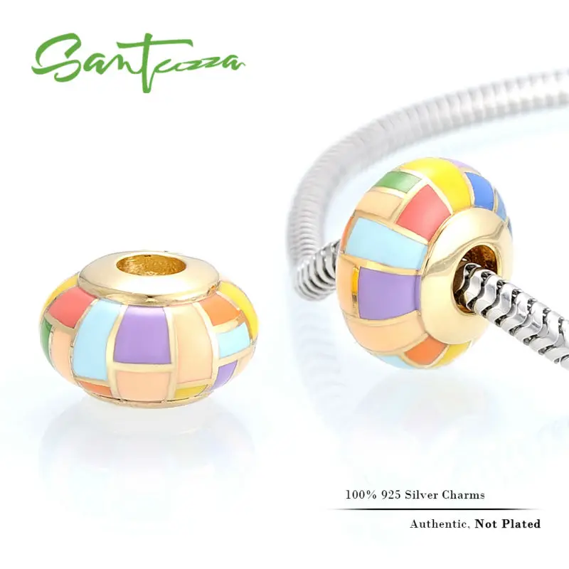

Silver Enamel Charm Colorful Beads Charm Fit For Bracelet Bangle DIY Making 100% Authentic 925 Sterling Silver Women Jewelry