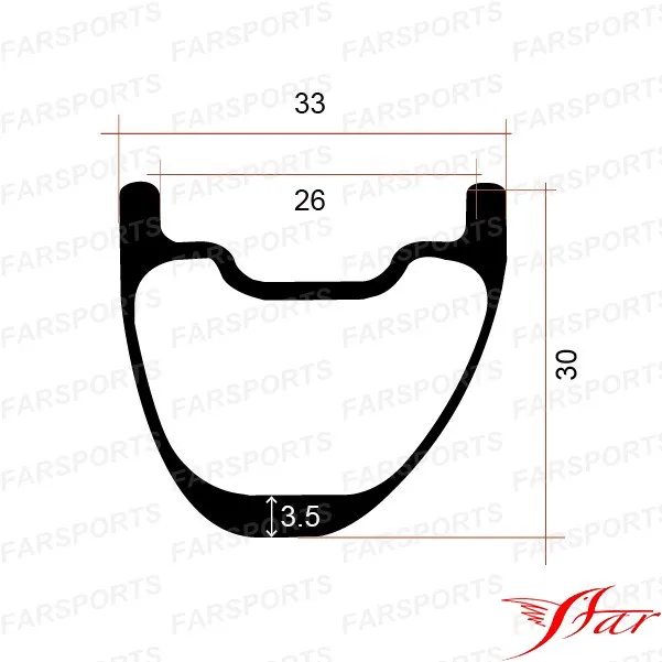 Excellent Lightweight XC version MTB clincher rims 33mm wide 30mm deep mountain bicycle rims, 430g/pc XC version asymmetry clincher rims 4 Excellent Lightweight XC version MTB clincher rims 33mm wide 30mm deep mountain bicycle rims, 430g/pc XC version asymmetry clincher rims 4