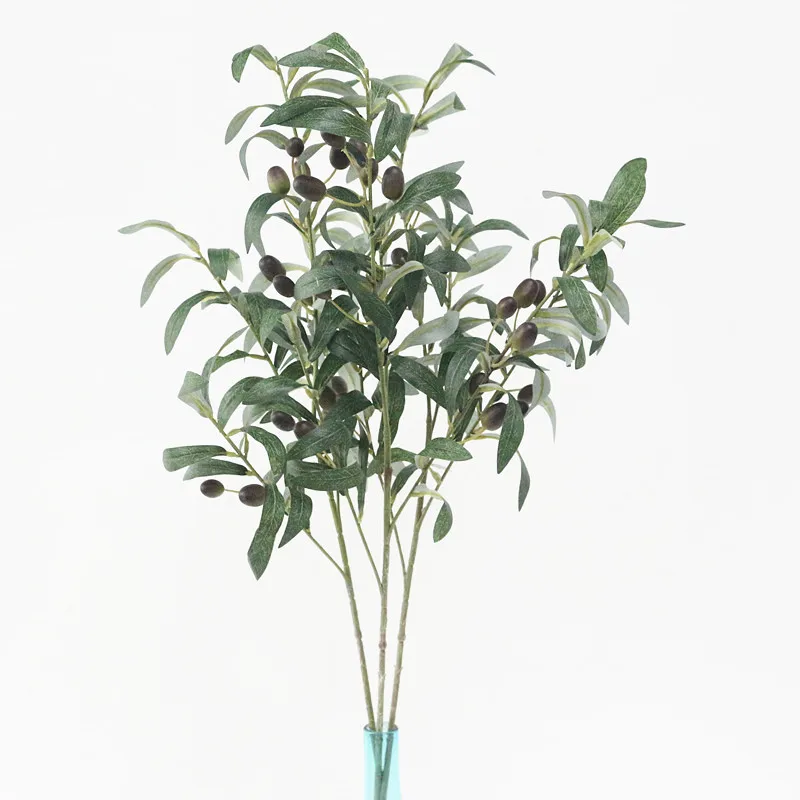 Flone Simulation Olive Branch Artificial Green Plant Leaves Artificial Flowers Branch For Home Wedding Party Decor (7)