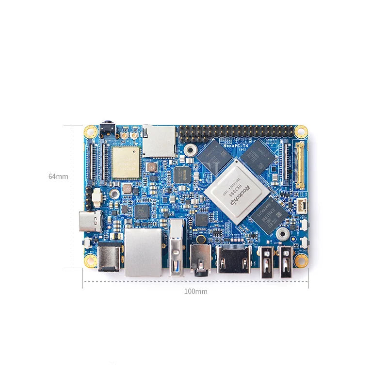 NanoPC-T4 Rockchip RK3399 Cortex-A72 Cortex-A53 VR AI OpenCV TensorFlow MIPI Dual band wifi M.2PC EC20 4G 16GB EMMC