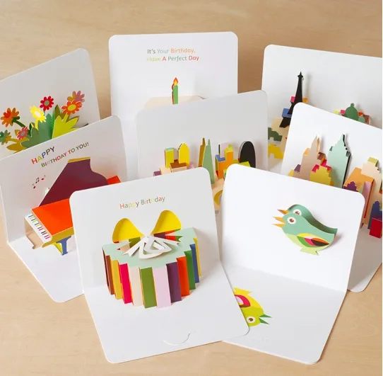 4 Randomly 3D pop up card invitation Greeting Card with envelope for Wedding Invitation thanks giving | Дом и сад