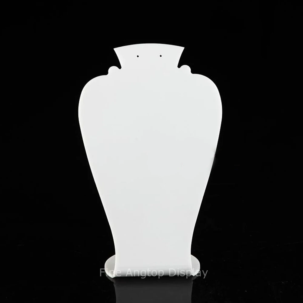 

White Acrylic Perspex Jewelry Holders Earring And Necklace Display Easel