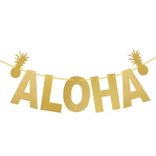 Гавайские вечерние баннеры ALOHA 3 м Гавайские Длинные ананасы ALOHA буквы блестящие Порошковые гирлянды для лета украшения для пляжной вечеринки