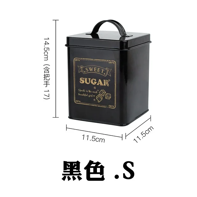 BlackSugar 1-3 шт./компл. квадратный герметичный бак для хранения бак Чай/Кофе/сахар квадратная коробка крышка Сталь Кухня посуда многофункциональный чехол для дома - Цвет: BlackSugar
