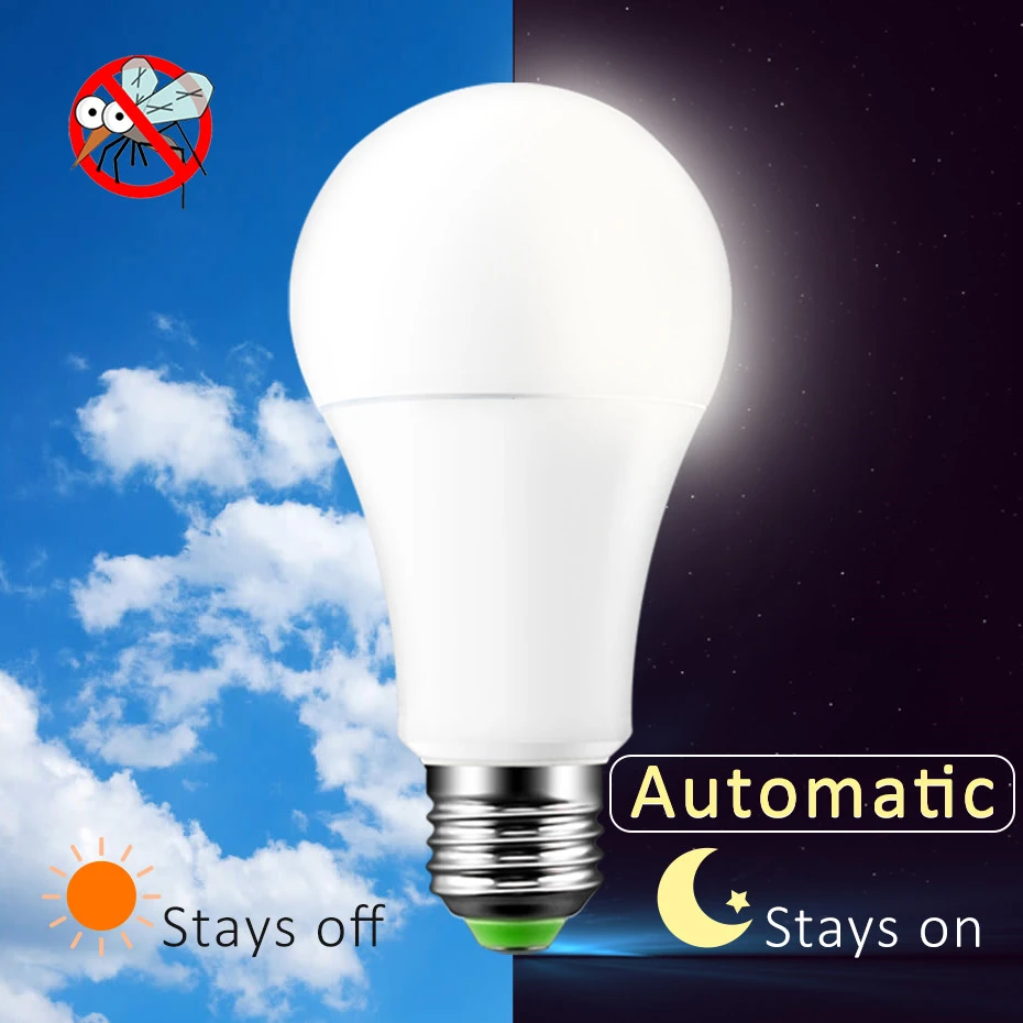 red night light E27 Led Bulb Sensor Light B22 Led Dusk To Dawn Light Sensor Bulb E27 220V Automatic On / Off Indoor/Outdoor Night Lamp 10w/15w led night light