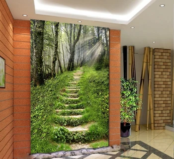 

Eco-friendly Entranceway mural wall wallpaper natural green 3d