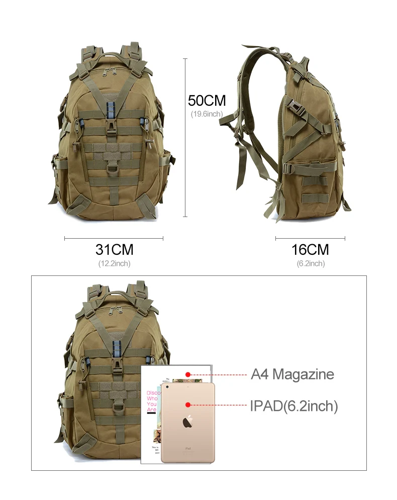 Мужской военный тактический рюкзак, мужской Камуфляжный Рюкзак, армейская сумка для походов, кемпинга, охоты, альпинизма, спорта на открытом воздухе XA89D
