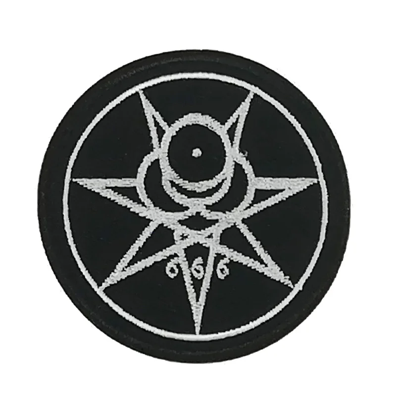 Нашивка с вышивкой Марк чудовище 666 Оккультизм thelema 777 сверхнатуральная вышивка