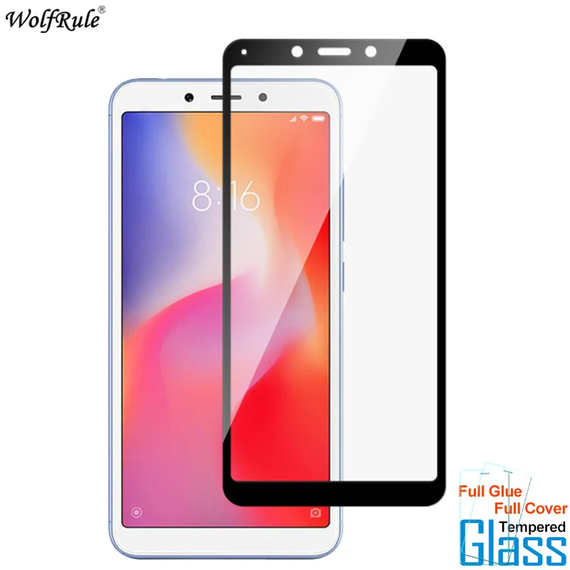 

2Pcs For Glass Xiaomi Redmi 6A 6 Screen Protector Full Glue Tempered Glass For Xiaomi Redmi 6 6A Glass Full Cover Phone Film