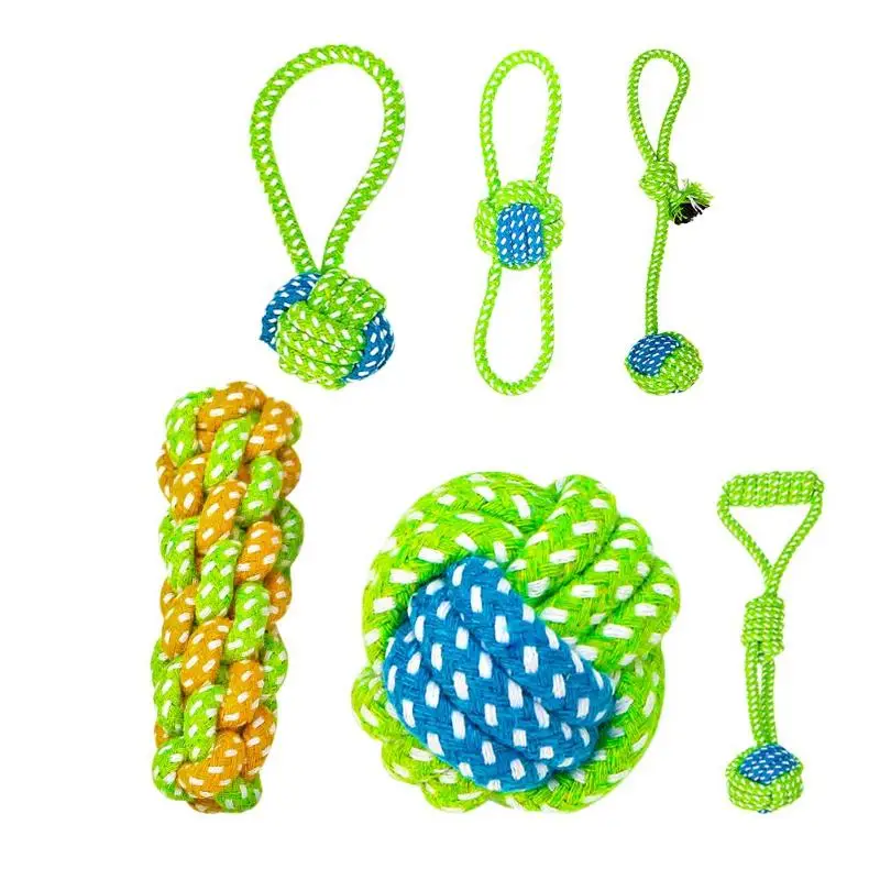 

Funny Pet Dog Cat Toys Rope Knot Playing Ball Chew Bite Resistant Teeth Cleaning Toys Puppy Kitten Supplies