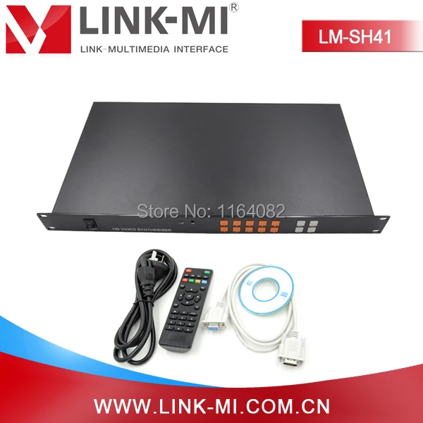 LINK-MI LM-SH41 Quarsystem Control Software 1920x1080p HDMI CVBS VGA USB 4x1 HD Video Synthesizer Processor