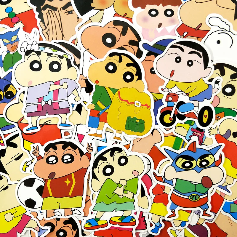 50 шт./компл. Crayon Shin-chan декоративная наклейка мультфильмы стикер для ноутбука гитара мотоцикл багаж скейтборд украшение в стиле "каракули" игрушка