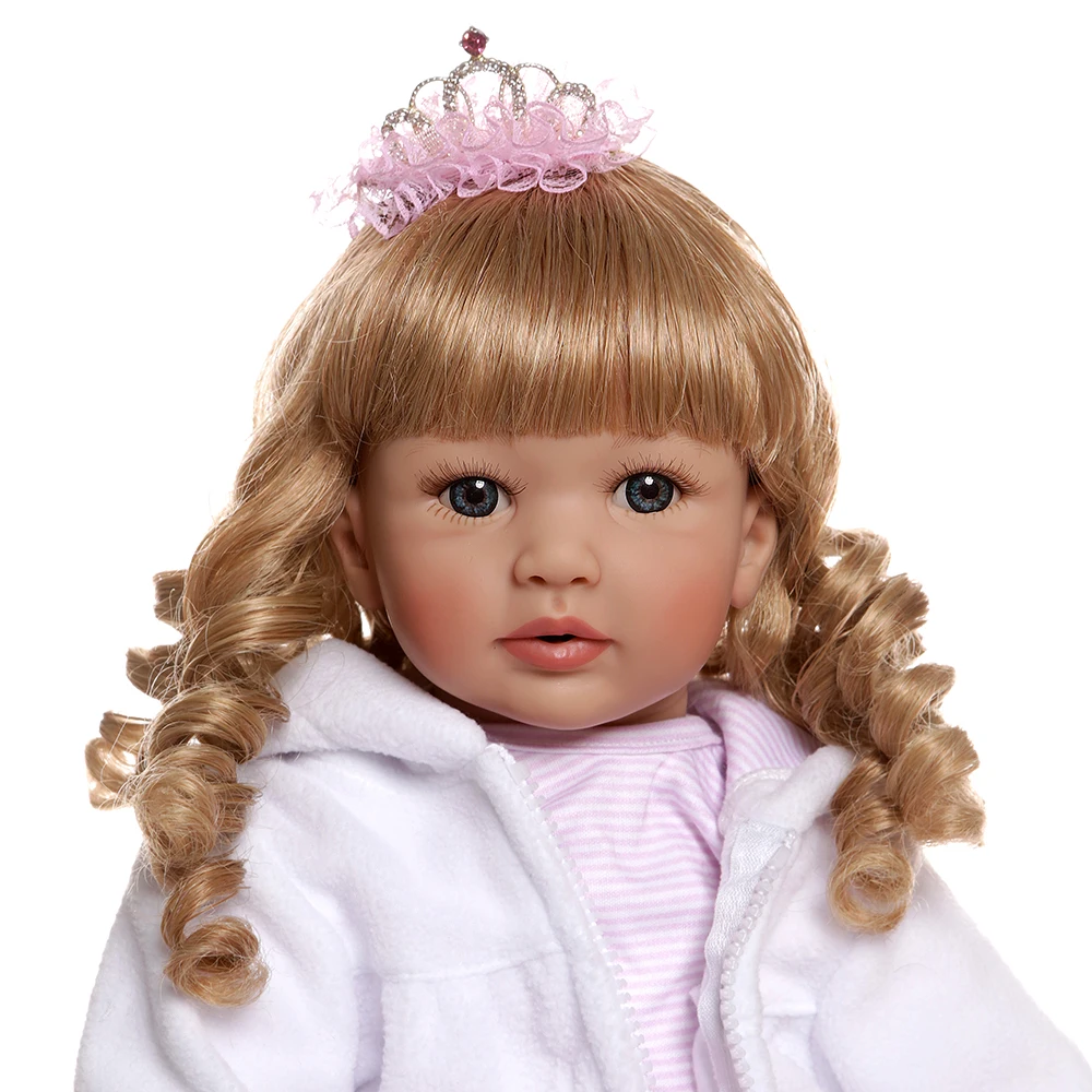 60 см кукла для новорожденной девочки кукла принцесса с длинными вьющимися светлыми волосами кукла игрушка Рождественский подарок
