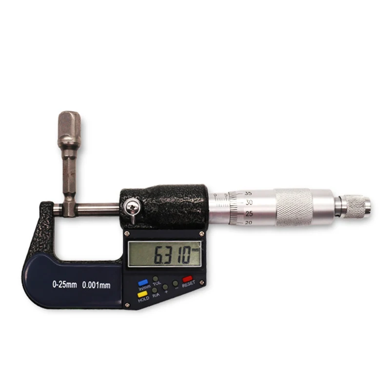 

7-button LED Digital Display Micrometer Measuring Tool Measuring Range 0-25mm Accuracy 0.001mm Measuring Tool