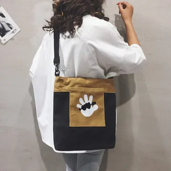 

Simple Vintage Canvas Shoulder Bag 2019 Korean Popular Solid Color Canvas Messenger Bag Fashion Style Ladies Totes Beach Bag