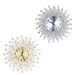 Творческий настенные часы Diamond современные 3D DIY Тихая настенные часы из металла Роскошные Офис Гостиная украшения свадебный подарок
