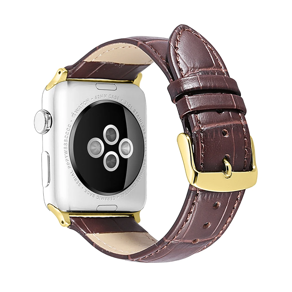 Лидер продаж ремешок из натуральной кожи для Apple Watch 38 мм 42 с пряжкой язычком watch