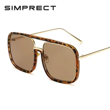 SIMPRECT, квадратные солнцезащитные очки для женщин и мужчин, металлические прозрачные солнцезащитные очки, модные высококачественные Винтажные Солнцезащитные очки Lunette De Soleil Femme
