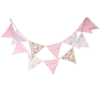 

Pink Blue Triangular Flags Girl Boy Birthday Party Buntings Baby Shower Birthday Banner Nursery Children's Room Home Decoration