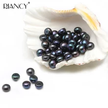 60 шт. натуральный пресноводный полукруглый жемчуг 9-10 мм черные жемчужные частицы DIY ручной работы с жемчугом Ювелирные изделия очень хороший подарок