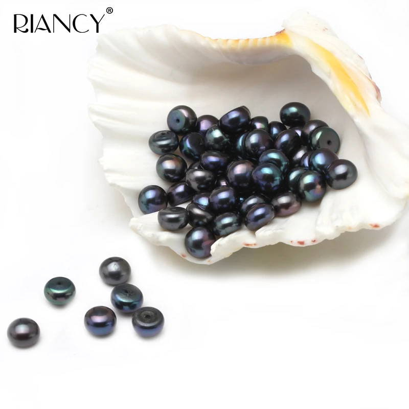 

60 Pieces Natural freshwater Semi-circular pearls 9-10mm black pearl Particles DIY handmade with Pearl jewelry A very nice gift