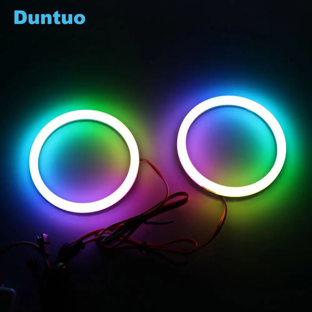 RGBW Angel Eyes Revolving Dynamic Cotton LED Sequential Flowing Bluetooth Wireless Control 60mm 70mm 80mm 85mm