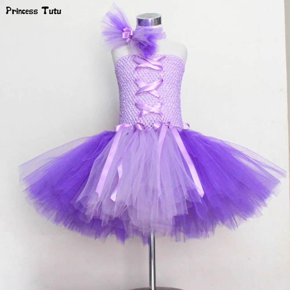 Princess Rapunzel Tutu Dress Knee Length Children Birthday Party Dance Dress Cosplay Halloween Costume for Girl Kids Tulle Dress Princess Rapunzel Tutu Dress Knee Length Children Birthday Party Dance Dress Cosplay Halloween Costume for Girl Kids Tulle Dress