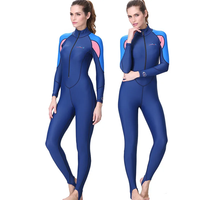 Водолазный костюм новая одежда для маленькой девочки 2 мм всего тела Для женщин купальный гидрокостюм для дайвинга из неопрена гидрокостюм Цвет для дайвинга подводного плавания Водные виды спорта 4zg - Цвет: Синий