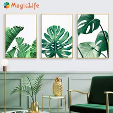 Leaf Wall Art scenery Posters And Prints Banana Leaf Canvas Painting Nordic posters For Living Room Decor Painting Unframed banana leaf tassel hanging painting wall decor print