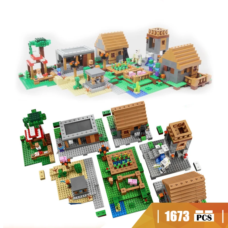 

18008 Compatible with Lego blocks Minecraft 21128 The Village Model building toys hobbies Educational bricks for children Gift