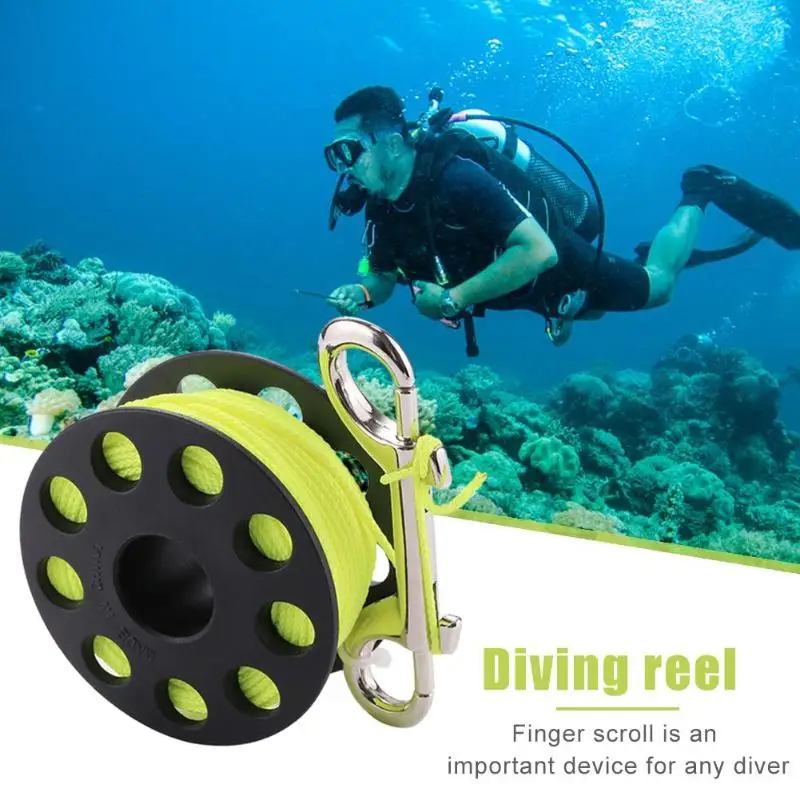 1 Diving Reel w/ 30m Swimming Scuba Spool Rope Outdoor Diving Equipment Swimming& Diving Accessories for Adults