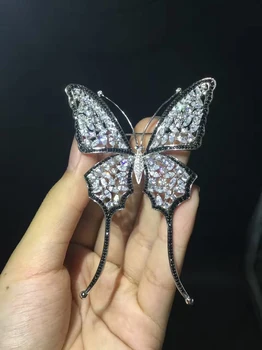 

Insecy Butterfly brooch 925 sterling silver with cubic zircon brooch pins fashion women jewelry free shipping