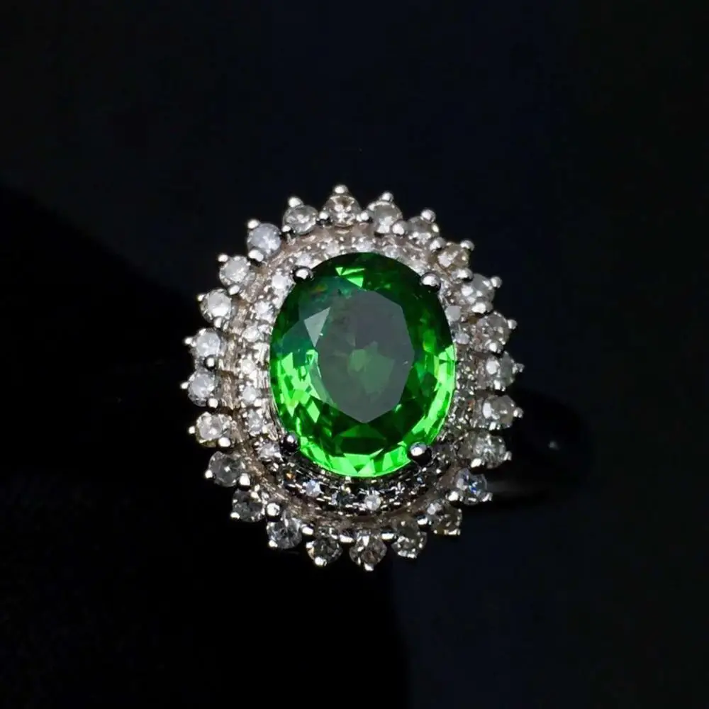 

Tsavorite Ring Fine Jewelry Real 18 K Gold Jewelry Natural Unheat 1.4ct Tsavorite Gemstones Tsavorites Female Wedding Rings