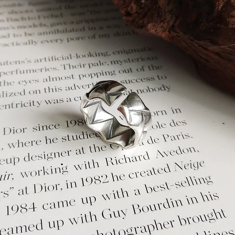 CosFecit Silver 925 Ring Women Big Trendy Opening Ring Female Silver 925 Jewelry Korean Design Silver Rings Vintage Woman Party  (2)