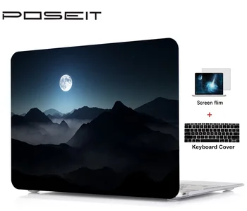 

3in1 Printing Laptop Hard Case Shell+Keyboard Cover+Screen Film For Apple Macbook Air Pro Retina Touch Bar & ID 11 12 13 15 inch