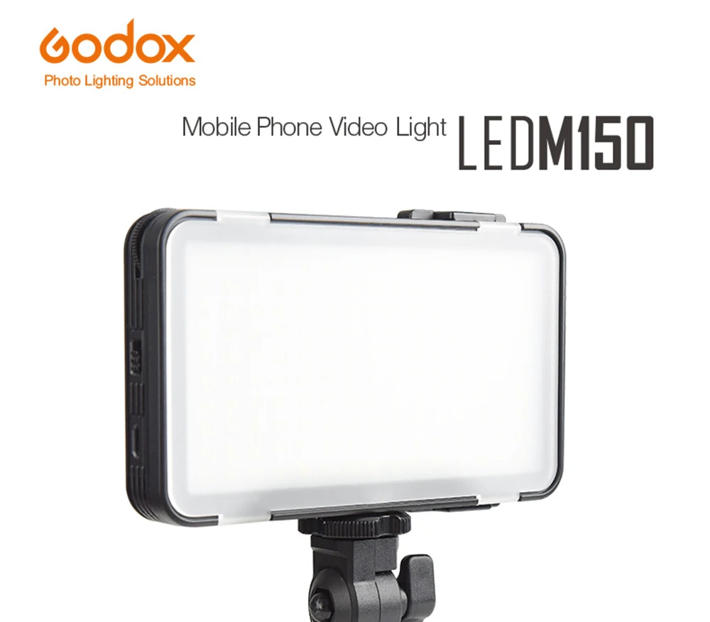 

Godox LEDM150 Mobile Phone LED Video Light 5600K Max Power 9W & USB power Charge Socket For Digital Camera Camcorder DV