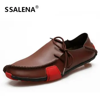 

Mens Oxfords Leather Casual Shoes Male Lace Up Soft Sole Flats Shoes Mens Anti Slip Moccasins Shoes Size Eu38-47 AA11595