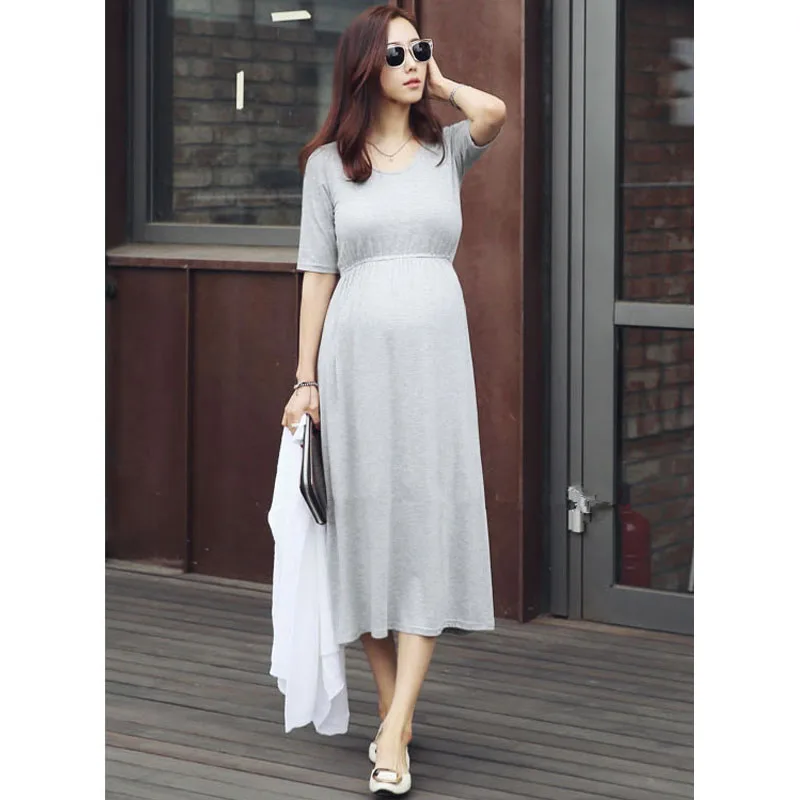 

Modal Maternity Dresses For Pregnant Women Clothes Short Sleeve Pregnancy Dresses Gravidas Vestidos Maternity Clothing Summer