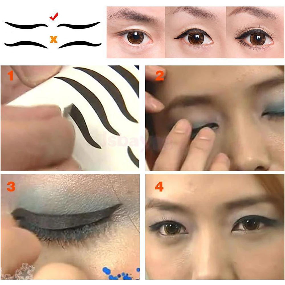 320 шт. наклейка для подводки глаз супер липкая Черная Подводка красивый большой