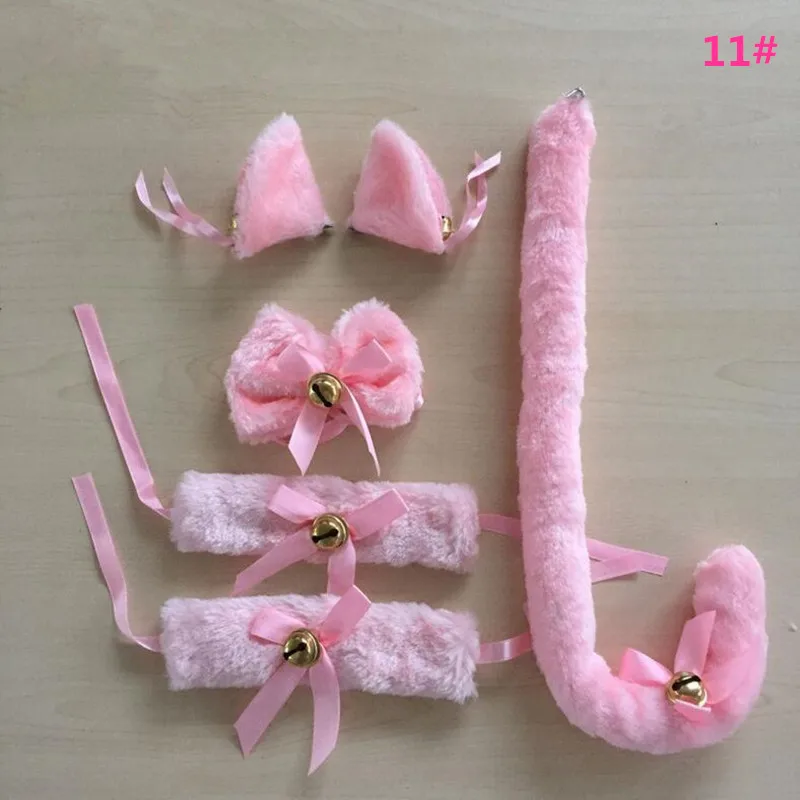 Cosplay&ware Cartoon Cat Fox Ear Bell Headband Bow Neckwear Maid Anime Cosplay Fancy Dress Set Women Girls Party Props Costume -Zentai shop online