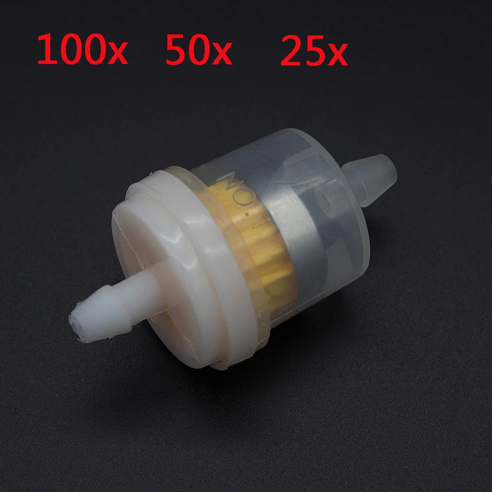 

25/50/100 PCS Universal Fuel Filter 5mm Oil Filter Petrol Gas Gasoline Liquid Fuel For Scooter Motorcycle Dirt Bike ATV Go Kart