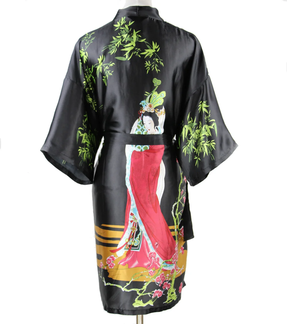 long black silk robe plus size