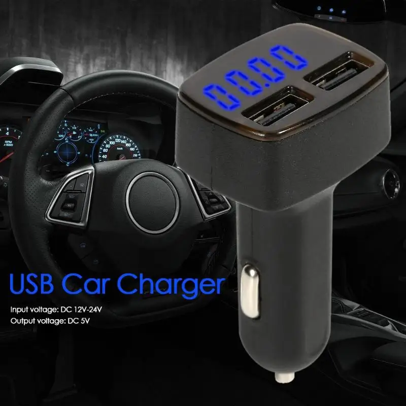 Автомобильное зарядное устройство VODOOL 4 в 1 с USB измеритель температуры тока