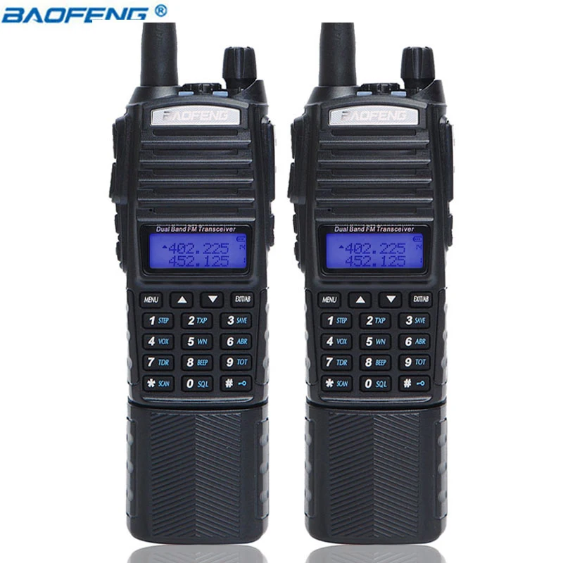 

2PCSBaoFeng UV-82 Walkie Talkie 5w 3800mah battery Dual Band UV82 Two-way radio powerful Dual Display Dual PTT HAM hunting Radio